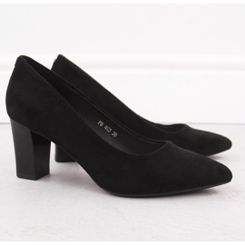 Zapatos de tacón con punta en ante negro de Sergio Leone PB403 3