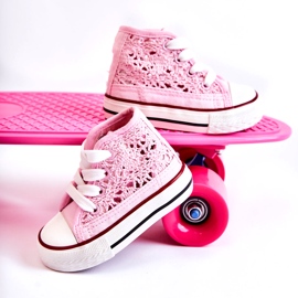 Zapatillas de zapatillas rosa alta para niñas rosado 2
