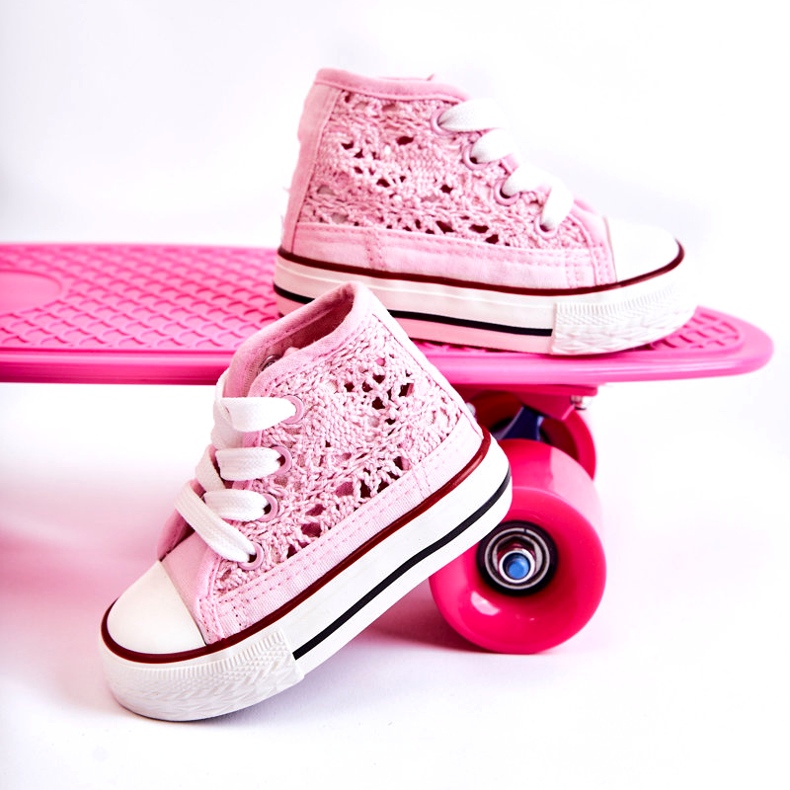 Zapatillas de zapatillas rosa alta para niñas 2