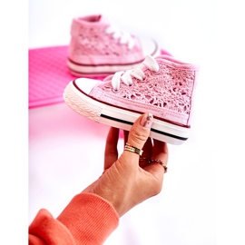 Zapatillas de zapatillas rosa alta para niñas 3