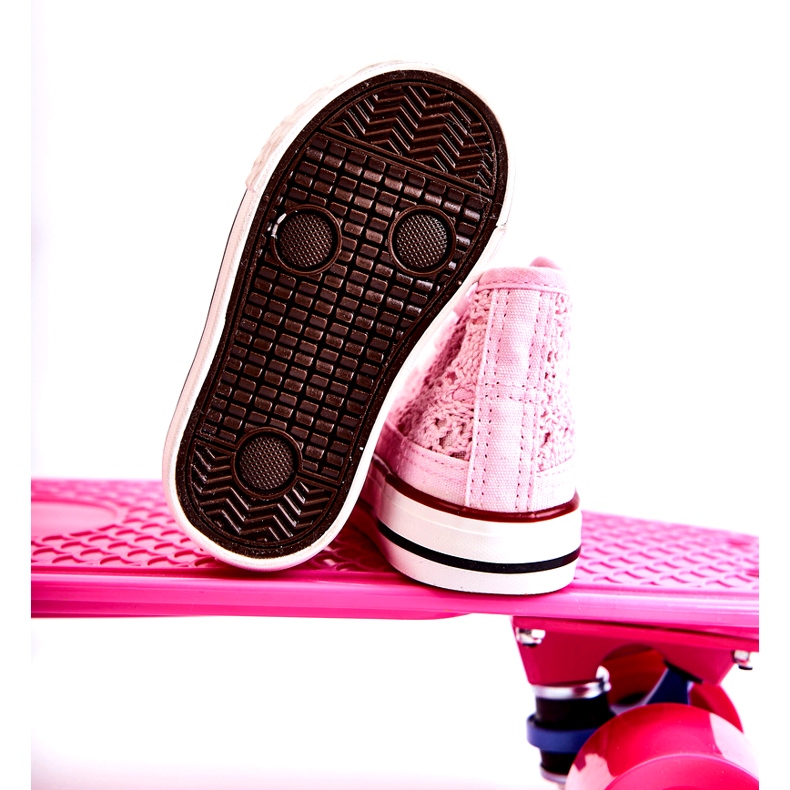 Zapatillas de zapatillas rosa alta para niñas 4