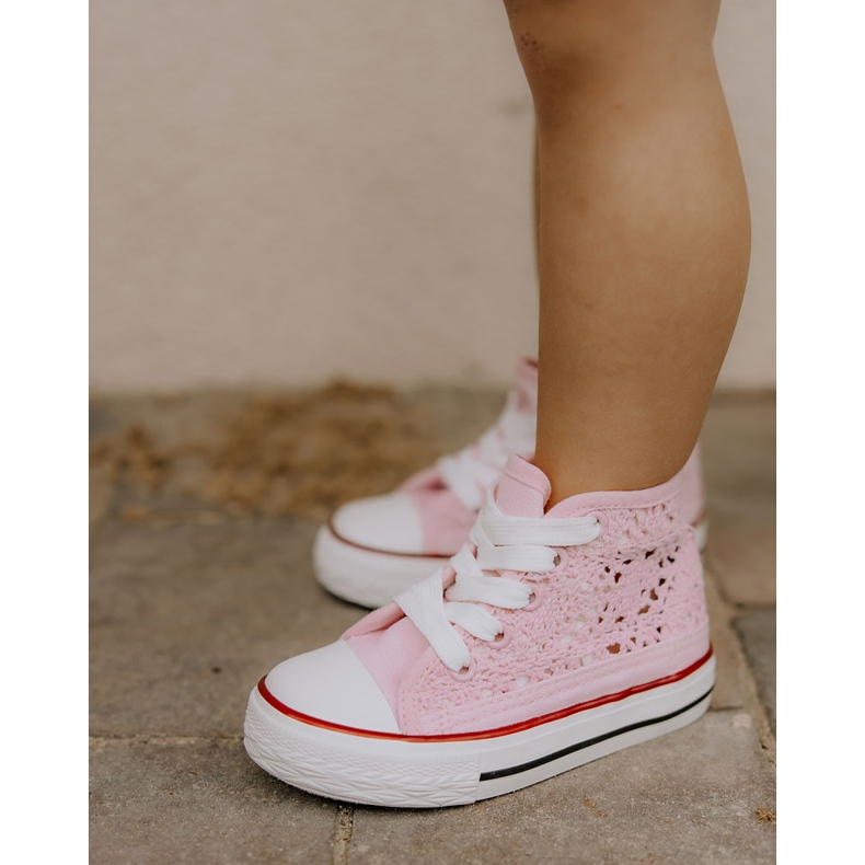 Zapatillas de zapatillas rosa alta para niñas 1