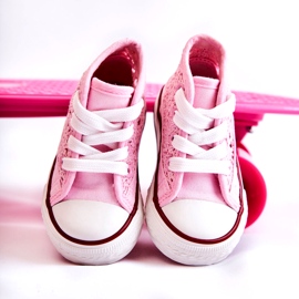 Zapatillas de zapatillas rosa alta para niñas 5