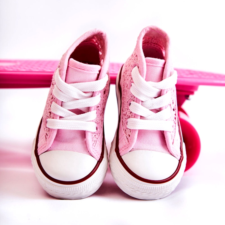 Zapatillas de zapatillas rosa alta para niñas 5