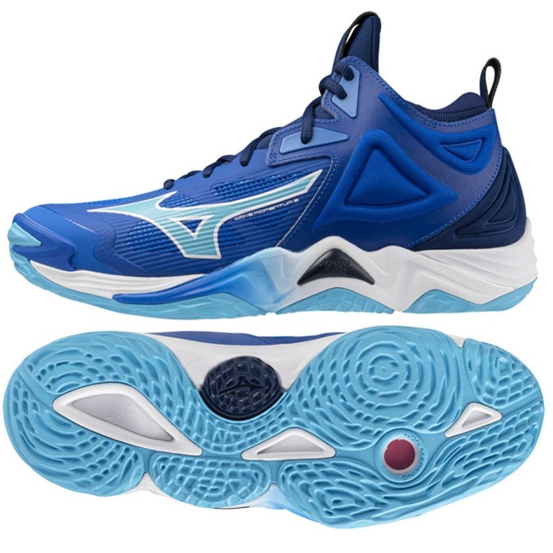 Zapatillas de voleibol Mizuno Wave Momentum 3 Mid V1GA231701, azul 2