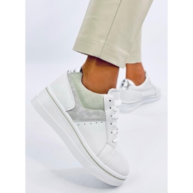 Zapatillas deportivas de mujer con cuña oculta. blanco 4