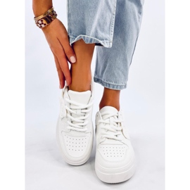 Zapatillas deportivas de mujer con plataforma, blancas. blanco 3