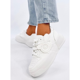 Zapatillas deportivas de mujer con plataforma, blancas. blanco 4