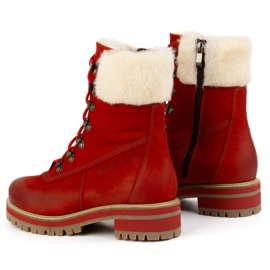 ButBal Botas de piel para mujer, botas de invierno con aislamiento, 329 Rojo 4