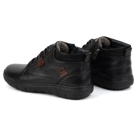 Zapatos de invierno de piel con aislamiento para hombre KAMPOL 108/15 negro 4