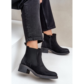 Botas Chelsea para mujer Cálido Tacón bajo Cremallera Negro 5