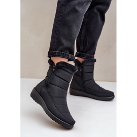 Botas de nieve con cremallera y pelo para mujer, negro 2 Botas de nieve con cremallera y pelo para mujer, negro 2