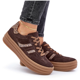 Zazoo N1176 Zapatillas de ante con plataforma de leopardo, chocolate marrón 11