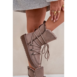 Botas de Nieve Mujer Fabricadas en Ante Natural D.Franklin DFSH375004 beige oscuro 9