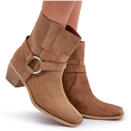 Botas Tacón Ante Natural Zazoo 3444/2 Beige 11