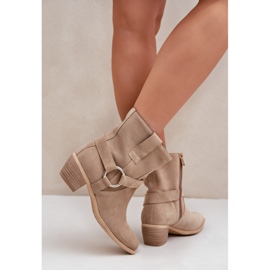 Botas Tacón Ante Natural Zazoo 3444/2 Beige Claro 7