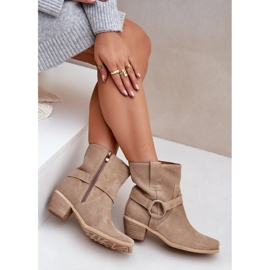 Botas Tacón Ante Natural Zazoo 3444/2 Beige Claro 10
