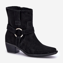 Botas Tacón Ante Natural Zazoo 3444/2 Negro 4