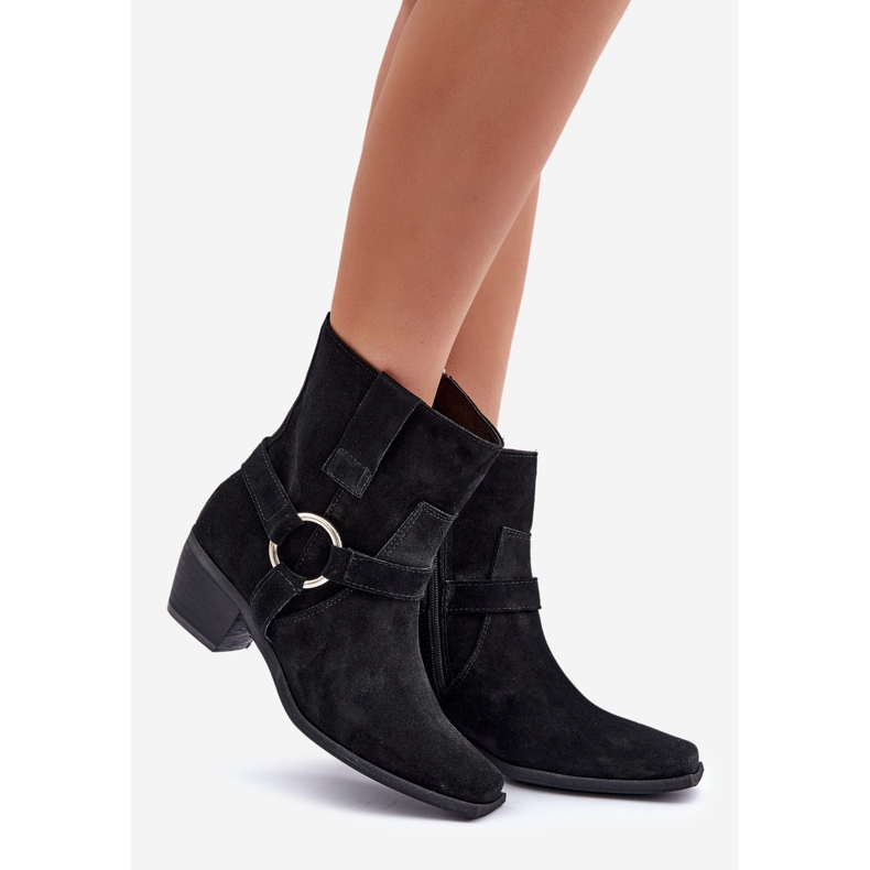 Botas Tacón Ante Natural Zazoo 3444/2 Negro 1 Botas Tacón Ante Natural Zazoo 3444/2 Negro 1