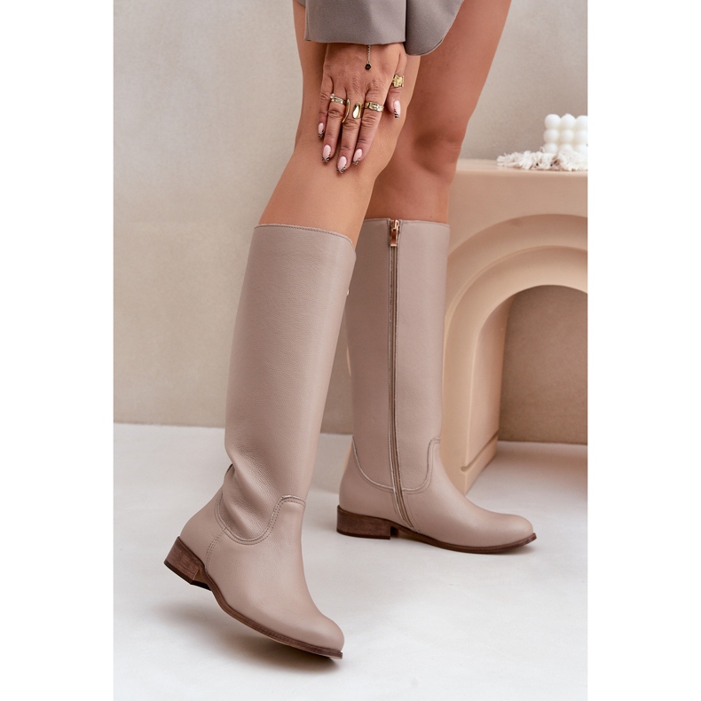 Zazoo 3616 Botas Mujer Piel Cremallera, Beige Claro 2 Zazoo 3616 Botas Mujer Piel Cremallera, Beige Claro 2