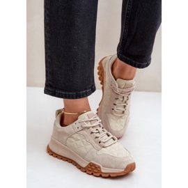 Zapatillas Mujer Piel Big Star OO274A315 Hi-Poly System Beige 3