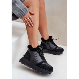 Zapatillas Trapper De Mujer De Piel Con Piel En La Plataforma Big Star OO274A329 Negro 8
