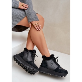 Zapatillas Trapper De Mujer De Piel Con Piel En La Plataforma Big Star OO274A329 Negro 9