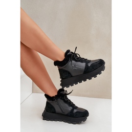Zapatillas Trapper De Mujer De Piel Con Piel En La Plataforma Big Star OO274A329 Negro 10