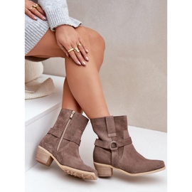 Zazoo 3444/2 Botas de Tacón Marrón Fabricadas en Ante Natural 8