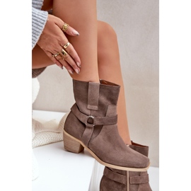 Zazoo 3444/2 Botas de Tacón Marrón Fabricadas en Ante Natural 9