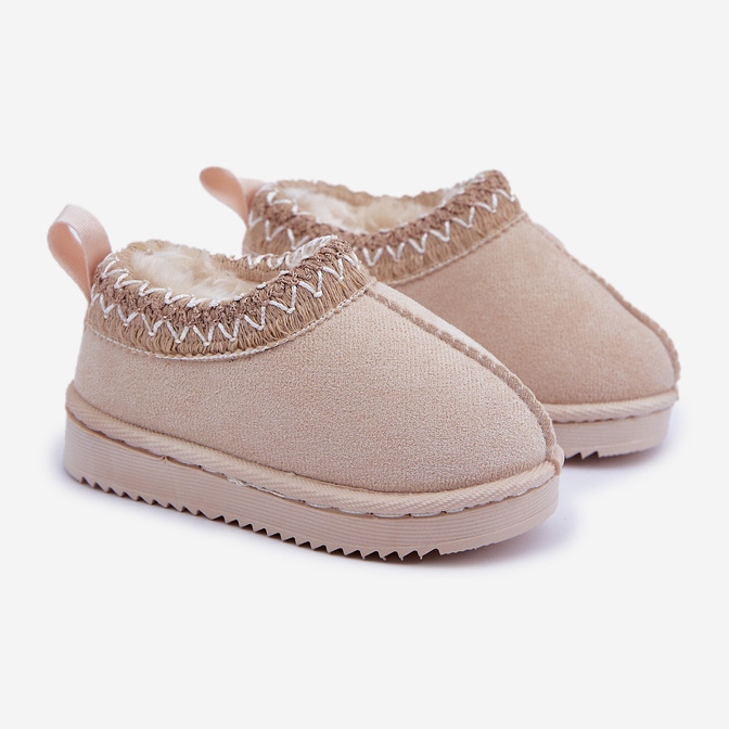 Botas de nieve para niños con plataforma, forradas de pelo, beige claro 1
