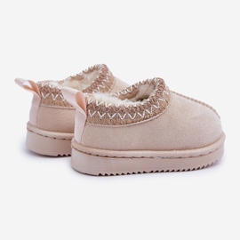 Botas de nieve para niños con plataforma, forradas de pelo, beige claro 2