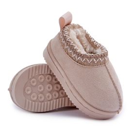 Botas de nieve para niños con plataforma, forradas de pelo, beige claro 8