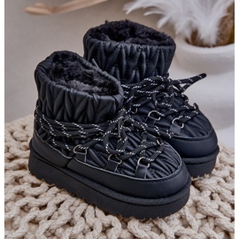 Botas de nieve para niños con aislamiento de pelo grueso, color negro 5
