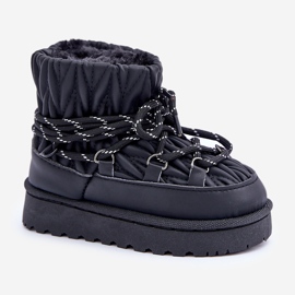 Botas de nieve para niños con aislamiento de pelo grueso, color negro 8