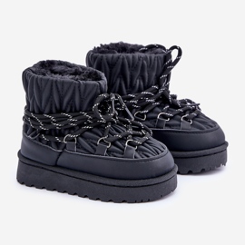 Botas de nieve para niños con aislamiento de pelo grueso, color negro 1