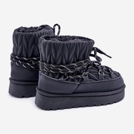 Botas de nieve para niños con aislamiento de pelo grueso, color negro 2 Botas de nieve para niños con aislamiento de pelo grueso, color negro 2