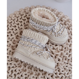 Botas de nieve para niños aisladas con pelo grueso, beige claro 7