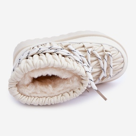 Botas de nieve para niños aisladas con pelo grueso, beige claro 4