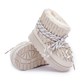 Botas de nieve para niños aisladas con pelo grueso, beige claro 9
