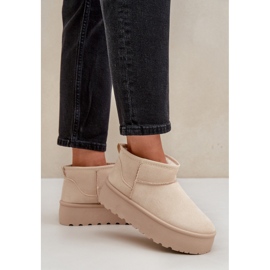 Botas de nieve aisladas con plataforma para mujer, beige claro 6