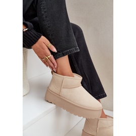 Botas de nieve aisladas con plataforma para mujer, beige claro 8