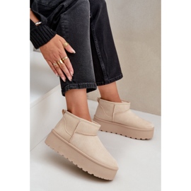 Botas de nieve aisladas con plataforma para mujer, beige claro 10