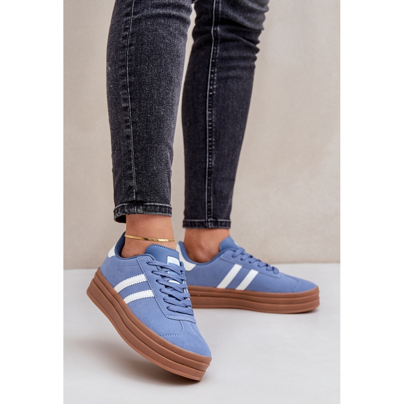 Zapatillas Deportivas Mujer con Plataforma, Azul 2