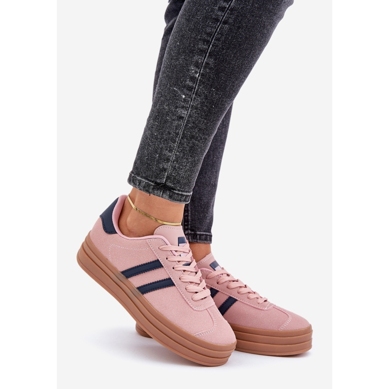Zapatillas deportivas para mujer con plataforma, rosa 1