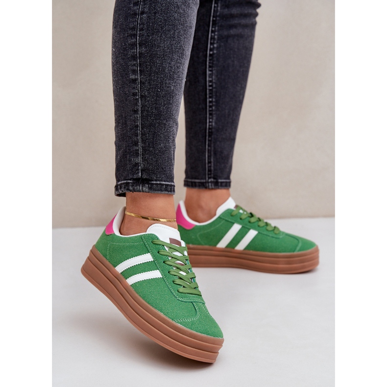 Zapatillas Deportivas Mujer con Plataforma, Verde 2