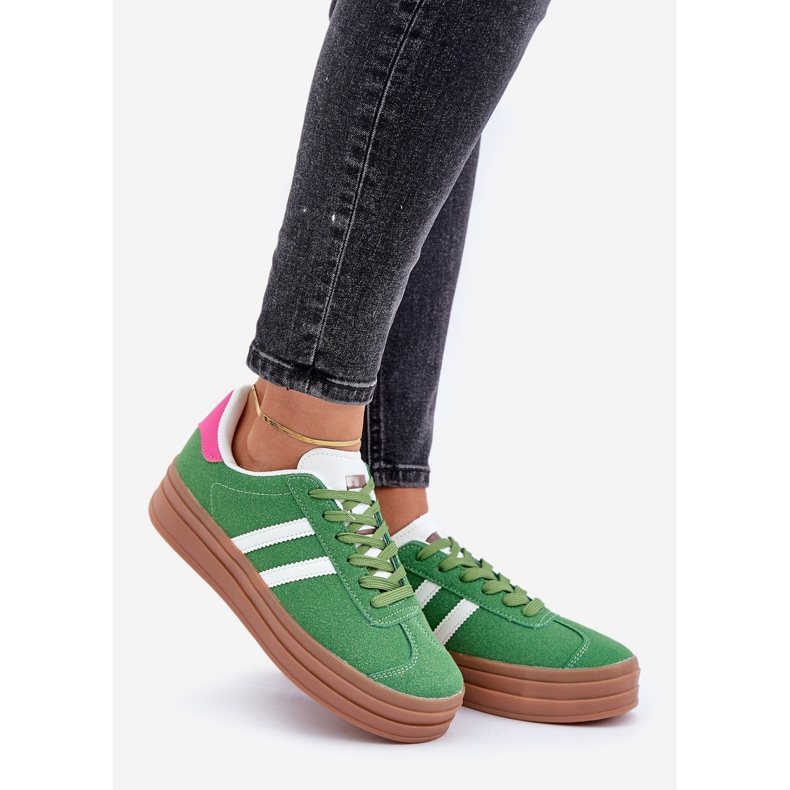Zapatillas Deportivas Mujer con Plataforma, Verde 1