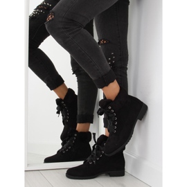 Botas de mujer negras con cordones NC87 negro 2