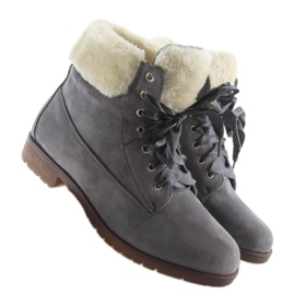 Botas grises de mujer con cordones NC87 gris 3
