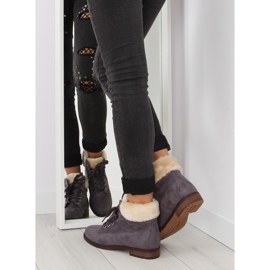 Botas grises de mujer con cordones NC87 gris 1